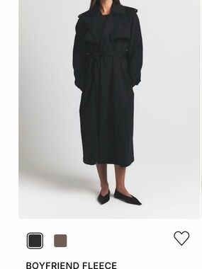 SKIMS Boyfriend Fleece Trench Coat - Onyx